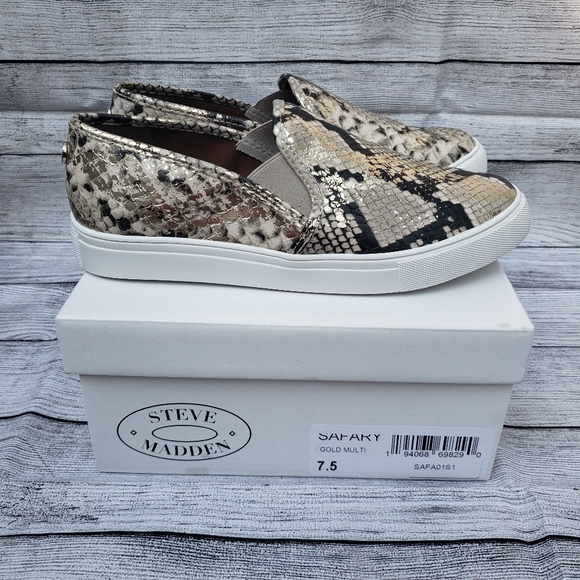 Steve Madden Shoes - Steve Madden Safary Gold Metallic Python Sneakers